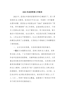 20XX年县委常委工作报告