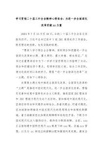 学习贯彻二十届三中全会精神心得体会为进一步全面深化改革贡献xx力量