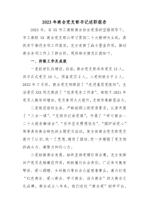 20XX年商会党支部书记述职报告