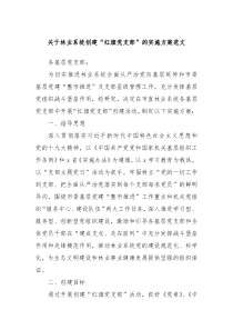 关于林业系统创建红旗党支部的实施方案范文