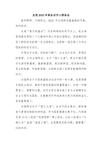 庆祝20XX年两会召开心得体会