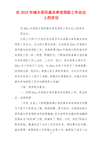 在2025年城乡居民基本养老保险工作会议上的讲话