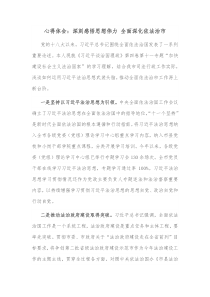 心得体会深刻感悟思想伟力全面深化依法治市