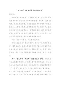 关于助力乡村振兴座谈会上的讲话