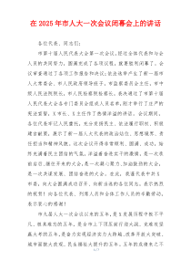 在2025年市人大一次会议闭幕会上的讲话