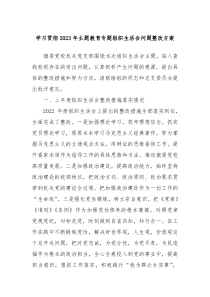 学习贯彻20XX年主题教育专题组织生活会问题整改方案