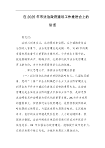 在2025年市法治政府建设工作推进会上的讲话