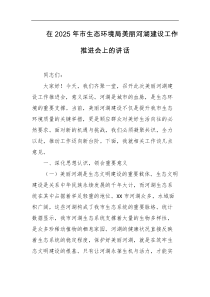 在2025年市生态环境局美丽河湖建设工作推进会上的讲话