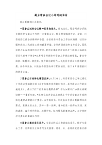 副主席在会议小结时的讲话