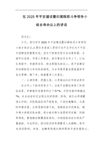 在2025年平安建设暨扫黑除恶斗争领导小组全体会议上的讲话
