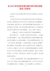 在2025年开发区治理欠薪冬季专项行动推进会上的讲话