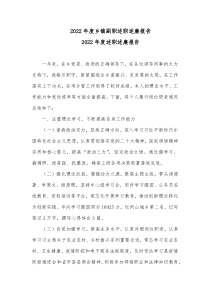 20XX年度乡镇副职述职述廉报告