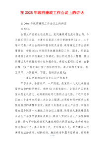 在2025年政府廉政工作会议上的讲话