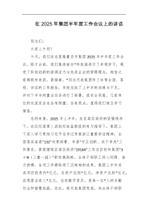 在2025年集团半年度工作会议上的讲话
