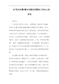 在阳光问廉曝光问题反思整改工作会上的讲话