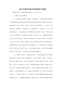 20XX年度党支部书记抓党建工作报告