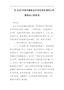 在2025年现代服务业开发区项目谋划工作推进会上的讲话