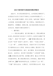 20XX年度党组书记抓基层党建述职报告