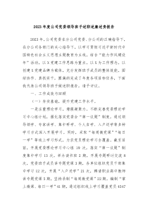 20XX年度公司党委领导班子述职述廉述责报告