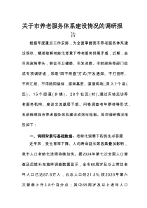 关于市养老服务体系建设情况的调研报告