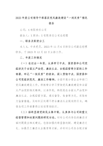 20XX年度公司领导干部落实党风廉政建设一岗双责情况报告