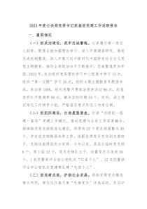 20XX年度公安局党委书记抓基层党建工作述职报告