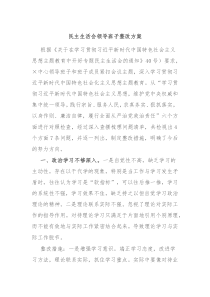 民主生活会领导班子整改方案