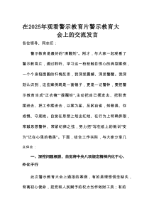 在2025年观看警示教育片警示教育大会上的交流发言