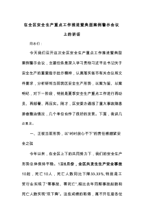 在全区安全生产重点工作推进暨典型案例警示会议上的讲话