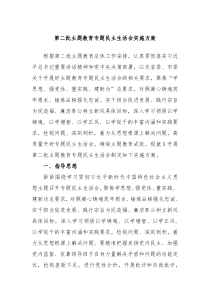 第二批主题教育专题民主生活会实施方案