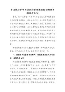 县长围绕习近平总书记在文化传承发展座谈会上的重要讲话精神研讨发言