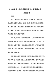 在全市强化文旅市场秩序和安全管理推进会上的讲话