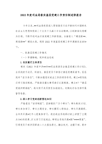 20XX年度司法局落实基层党建工作责任制述职报告