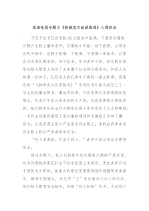 观看电视专题片持续发力纵深推进心得体会