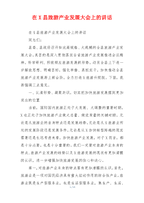 在X县旅游产业发展大会上的讲话