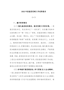 20XX年度基层党建工作述职报告一