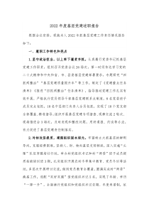 20XX年度基层党建述职报告