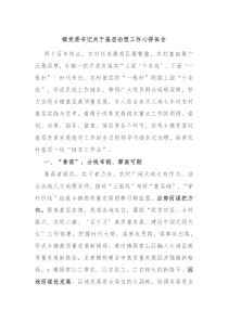 镇党委书记关于基层治理工作心得体会