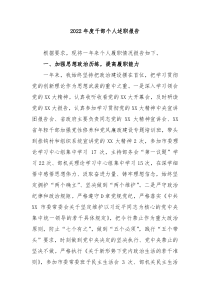 20XX年度干部个人述职报告