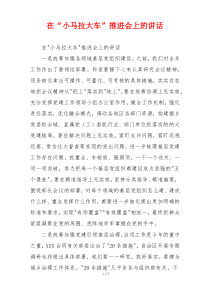 在“小马拉大车”推进会上的讲话