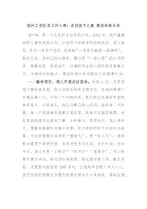 驻村工作队员工作心得走好实干之路建设和美乡村