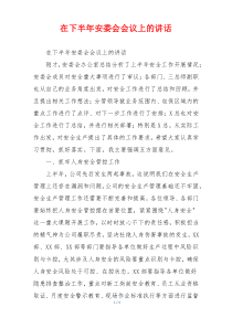 在下半年安委会会议上的讲话