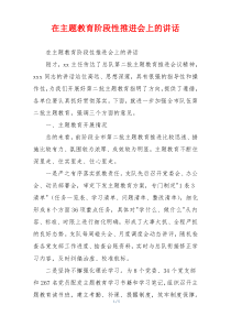 在主题教育阶段性推进会上的讲话