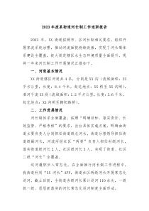 20XX年度某街道河长制工作述职报告