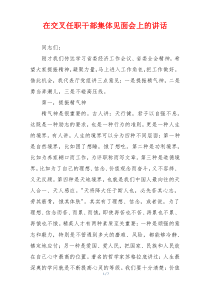 在交叉任职干部集体见面会上的讲话
