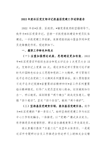 20XX年度社区党支部书记抓基层党建工作述职报告