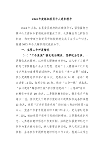20XX年度组织委员个人述职报告