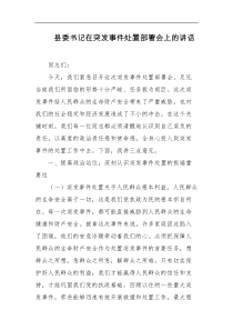 县委书记在突发事件处置部署会上的讲话