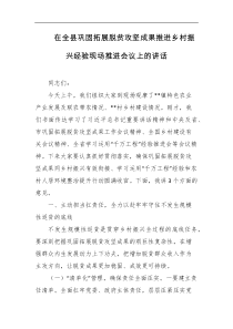 在全县巩固拓展脱贫攻坚成果推进乡村振兴经验现场推进会议上的讲话