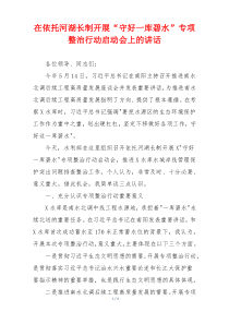 在依托河湖长制开展“守好一库碧水”专项整治行动启动会上的讲话